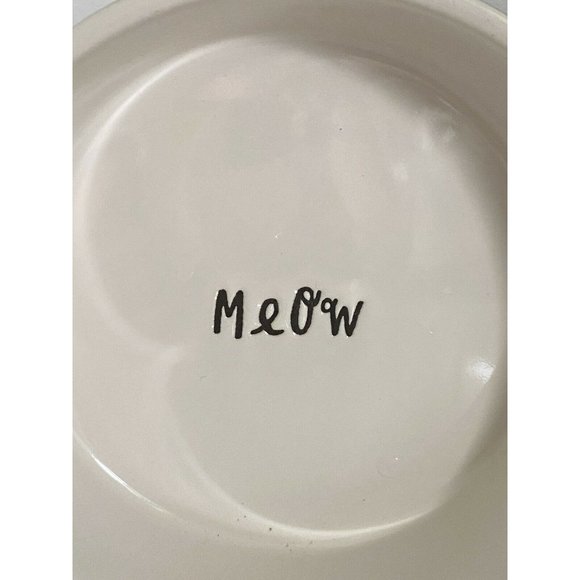 Artisan Rae Dunn Meow White Black Ceramic Cat Bowl Pet Food Dish 5" X 5" NWT‎ - Picture 12 of 12